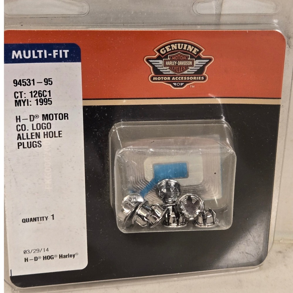 Harley-Davidson Logo Allen Hole Plugs Chrome 3/8 Inch Socket Head 94531-95 NEW